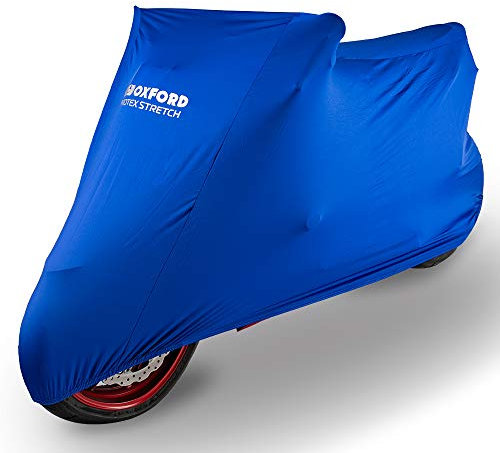 Oxford Protex - Funda de Ajuste elástico para Motocicleta para Interior, Color Azul, Grande