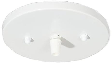 B&P Lamp 5 1/4 Inch Modern Shallow Steel Ceiling Light Canopy Plate Kit with Hardware, White