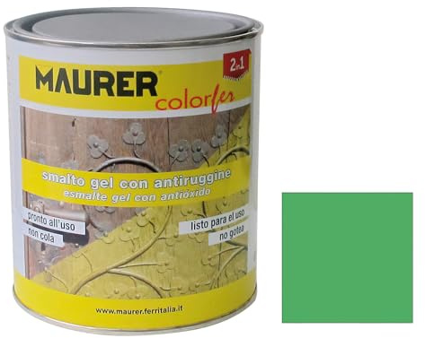 SMALTO GEL ANTIRUGGINE BRILLANTE 0,750 lt. (Verde smeraldo)