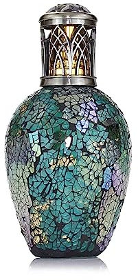 ASHLEIGH & BURWOOD Duftlampe – Pfauenschwanz | klein | 30–40 Minuten Brenndauer | handgefertigt | Grün, Gold, Lila und Silber.