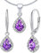 SILVEGO Amethyst Schmuck-Set aus 925 Sterling Silber mit echtem Amethyst Ohrringe und Halskette