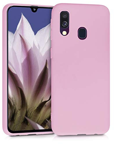 kwmobile Custodia Compatibile con Samsung Galaxy A40 Cover - Back Case per Smartphone in Silicone TPU - Protezione Gommata - rosa antico matt