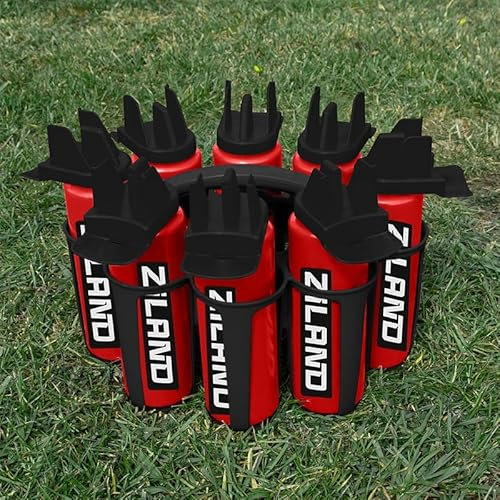 Ziland Hybrid Water Bottle Set- (8 x 1 Litre Bottles 1 x Carrier)(Red/Black - Black Carrier)
