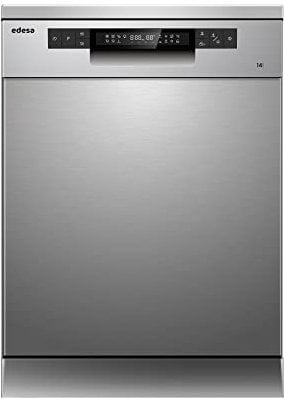 Edesa Lavavajillas Libre Instalación EDW-6242 X Ancho 60 cm 7 Programas Lavado 14 Cubiertos Motor Inverter Silencioso 47 dB Triple Sistema Seguridad Display Cestillo Superior Acabado Acero Inoxidable