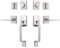 GUA OYH Door Handle Sets Double Front Door Handle Set with Handle Lever Satin Nickel Double Door Handleset with Dummy Heavy Duty Front Door Lock Set Double Door Handles for Front Door or Office Door