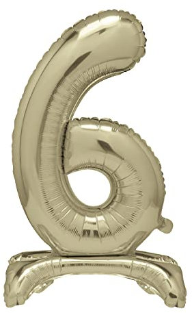 Unique Party 13236 - Riesen Stehen Nummer 6 Ballon - 76 cm - Gold