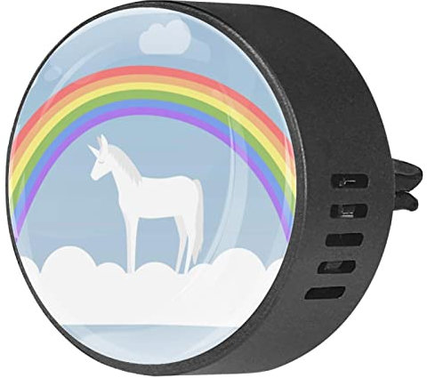 Timmershabi Niedliche Einhörner, 2 Stück, individueller Auto-Aromatherapie-Lufterfrischer, Diffusor, Autoduft, Medaillon, Auto-Diffusor, Lüftungsclip für Auto, Büro, Küche