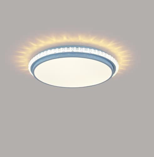 LED Modern Deckenlampe Warmes Licht 3000K 18W Deckenleuchten Acryl küchenlampen Gang Schlafzimmer Deckenbeleuchtung Badlampe Flur Balkon Wohnzimmer eingang Ø30cm,Blau