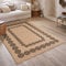 Nazar Tapis Nature, Tapis Naturel Boheme, Tapis Aspect Jute, Tapis Salon, Chambre, Couloirs, Tapis ExtRieur, Couleur Naturelle (120x170 cm, 8868 Noir)
