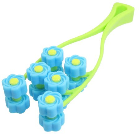 Ruilogod Chin Neck Remove Massage Face Up Roller Grün Blau