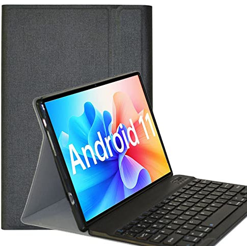 YHFZR Clavier étui pour Teclast T40 Pro, AZERTY Slim PU Housse Détachable Wireless Clavier Keyboard sans Fil Coque pourTeclast T40 Pro 10,4 Pouce, Noir