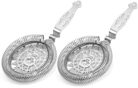 Passoire à Cocktail Professionnelle Tête de Mort Acier Inoxydable 304 Matériel de Bar Accessoires de Barman Mixologie Cocktails Strainer Lot de 2 Pièces