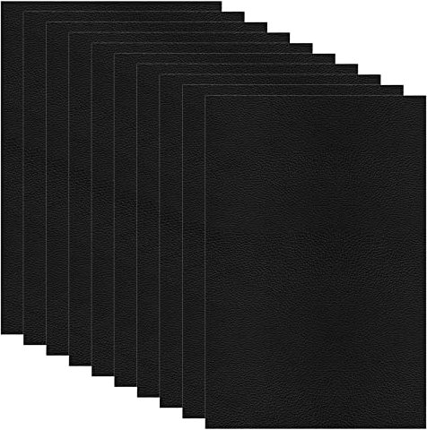 Leder-Reparaturflicken Selbstklebende Leder Reparatur Patch Wasserdichtes Lederflicken für Möbel, Autositze, Sofas, Jacken, Handtaschen 10 Stück (20x30cm, Schwarz)