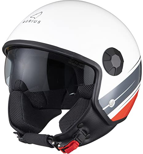 Agrius Score Conoid Open Face Motorcycle Helmet XS Gloss White
