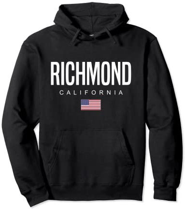 Stati Uniti Città della California Felpa con Cappuccio Unisex Adulto Nero Small