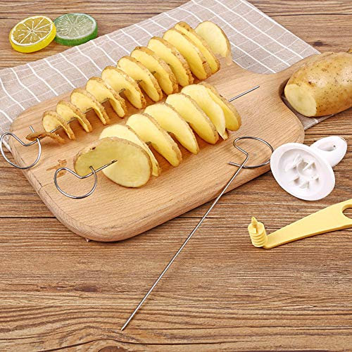 TOPINCN Tornado-Spiral-Kartoffelschneider, Manueller Slicer, Braten-Gemüse-Spiralschneider, Chips-Maker, DIY, Manueller Gemüse-Spiralschneider, Twister, Reibe, Schäler, (Wie Gezeigt)