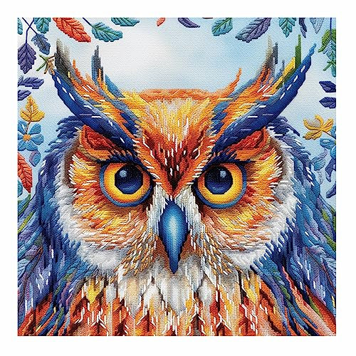 cukol cukol Eule Kreuzstich Set Vorgedruckt, Tiere Stickvorlagen Stickbilder Vorgedruckt Kreuzstich Stickpackungen Stickpackung Cross Stitch Embroidery Kit Stickset Sticken Set Erwachsene Anfänger