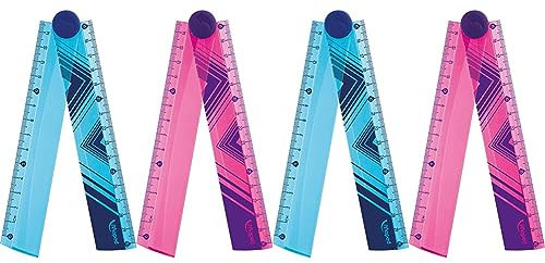 Maped Cosmic - Regla plegable (30 cm). Azul o rosa, aleatorio (Paquete de 2)