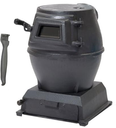 Poêle à Bois en Fonte Rechaud Camping Mini poêle à Charbon avec Fenêtre de Visualisation Chauffage Multi Combustibles pour Faire Bouillir L'eau