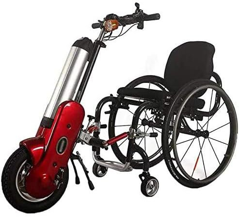 LINTAIZUO 400-W-Rollstuhlabzieher, 12-Zoll-Elektrorollstuhl-Traktor-Anbau-Handbike-Handbike-DIY-Umrüstsatz, Reichweite: 35 km, Abnehmbarer Akku,B