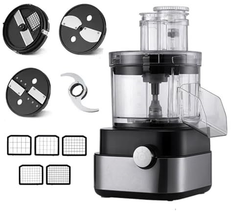 BDJSN Robot Culinaire Commercial, Hachoir Électrique Multifonctionnel 5 en 1, Hachoir À Viande en Acier Inoxydable 600W, Machine À Découper Amovible De 5000ml pour La Maison, Le Restaurant, L'hôtel