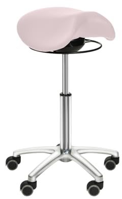 Teqler Sattelsitz-Hocker mit Schwing-Mechanismus rosa