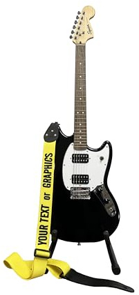 Pictogogo Premium Personalisierter Gitarrengurt – Wählen Sie Text oder Grafik, Farbe & Schriftart, 100% EU-Herstellung, Recyceltes Leder & Plektrumhalter. Bedruckter Gitarrengurt