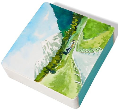 LIGHTWISH Quadratisches Aquarellpapier, 100% Baumwolle, säurefrei, kaltgepresst, Aquarell-Skizzenbuch, 60 Blatt, 12 x 12 cm, klebstoffversiegeltes Papier auf beiden Seiten