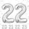22 Geburtstag Deko zahlen luftballon 22 jahre | Folienballon Sliber - für 22. Geburtstagsdeko Männer Frauen Ballon Zahl Deko zum Geburtstag fliegt mit Helium 22.Geburtstagsparty 40-101cm
