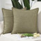 Madizz 2er Set Polyester- Leinen Kissenbezügen Weiche dekorative Kissenbezüge für Sofa Schlafzimmer Kissenhülle Moosgrün 50x50 cm Quadrat