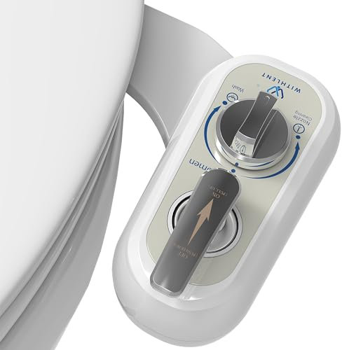Bidet Attachment for Toilet UK Left - Self-Cleaning Non-Electric Dual Nozzle (Frontal & Rear Wash) Adjustable Water Pressure, Water Bidet Toilet Seat Attachment,Easy to Install (1 Meter Hose)