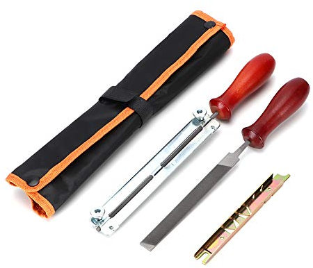 ANKROYU Kettensägen-Feilen-Set, Stahl-Kettensägen-Feillehre, Kettensägen-Schärfwerkzeug-Set, tragbare Kettenwartungswerkzeuge zum Schärfen von Kettensägen