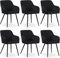 CLIPOP Esszimmerstühle 6er Set, Küchenstuhl Samt Bezug Wohnzimmerstuhl Polsterstuhl mit Armlehne Metallbeine Polstersessel Stuhl für Esszimmer Wohnzimmer Küche (6, Samt Schwarz)