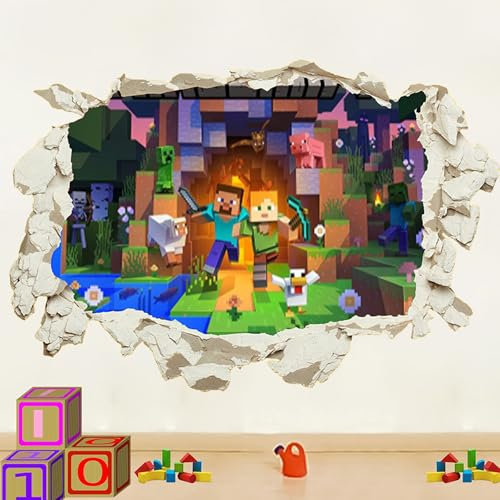 Cartoon Wandaufkleber Kinderzimmer,Videospiel Wandstikcer,Wand Fenster Wandtattoo,Cartoon Wandsticker,Kinderzimmer Schlafzimmer Wanddekoration,Wandsticker für Kinderzimmer