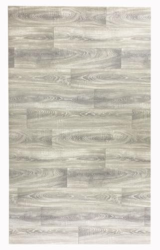 Alfombra Vinílica efecto parquet Cocina Salón - Varios Tamaños - (Textura Madera Nogal 200x250 cm) , Lavable Antideslizante , revestimiento suelo y Resistente Salon baño hogar Cocina Pasillo