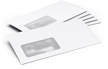 Briefumschläge mit Fenster DIN lang (100 Stück) I Briefumschlag selbstklebend weiß (22cm x 11cm) Briefkuvert 80 g/m²