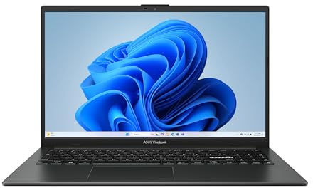 ASUS Vivobook Go 15.6” FHD Slim Laptop, AMD Ryzen 3 7320U Quad Core Processor, 8GB DDR5 RAM, 256GB SSD, Windows 11 Home, Fast Charging, Webcam Shield, Military Grade Durability, Black, E1504FA-AB34