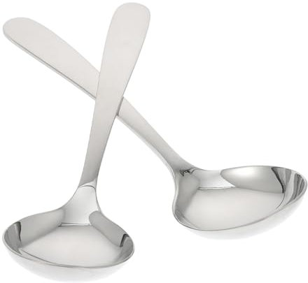 CIYODO Juego De 2 Cucharas Soperas Inoxidable Cucharadas Lisa Para Comer Sopa y Arroz