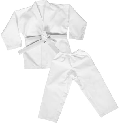 Baluue 1set Heavy-duty Karate Uniform for Boys and Girls and Adults Martial Arts Suit Belt Comfortable for Taekwondo and Karate Training