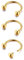 BodyBonita G23 Titan Hufeisen Septum Piercing - 3 Stück 18G Nasenringe Circular Barbell Septum Schmuck Nasenpiercing Conch Helix Rook Lippenknorpel Ohrring für Damen Herren Gold