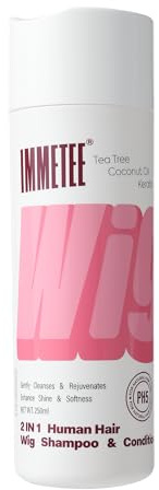 2-in-1-Shampoo und Conditioner für Echthaarperücken, Shampoo für Perücken aus Echthaar, reinigt sanft und verjüngt, verbessert Glanz und Weichheit, 250 ml