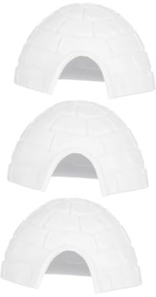 MUCKLILY 3 Stück Iglu-Modell klein Arktisches Modell winzig Polar- Bären Party Zahlen Schnee Miniaturen Iglu- Miniaturfiguren Mini Eishaus Plastik Weiß
