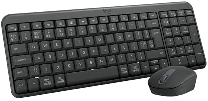 Logitech MK250 kabelloses Bluetooth-Tastatur-Maus-Set Schnelle und einfache Konnektivität, kompakte kabellose Tastatur, beidhändig bedienbare Maus, langlebiges Design – Windows/macOS - QWERTY