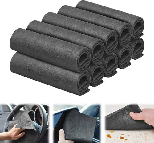 Générique Chiffon Magique Microfibre Carbone Chiffon Vitre Chiffon Microfibre Microfibre Voiture, Nettoyage Magique Streak Nettoyage de Nettoyage Gratuit Réutilisable (30X30CM, 10PCS)