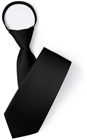 HISDERN krawatten für herren Vorgebundene Verstellbare Krawatten mit Reißverschluss Einfarbiger Klassische Formal Business Hochzeit Schule