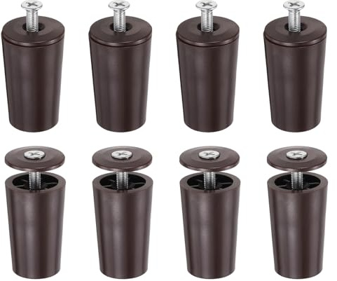 QUARKZMAN 8 Stück Anschlagpuffer Stopper für Rollladen 40mm Braun | Rolladenstopper Kunststoff Anschlagstopfen, mit Unterlegscheiben & Schrauben, für Rollo Jalousien Rolladenpanzer Lamellen