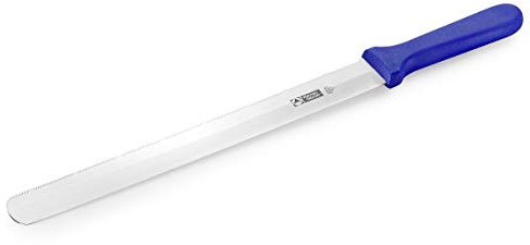 Thermohauser Cuchillo de Panadero (Acero Inoxidable), Mango de plástico en un Lado., Hoja de Acero, Polipropileno., Mango Azul, 31 cm