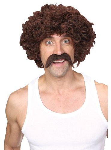 Lustiges Athleten-Kostüm-Set für Erwachsene (Perücke & Tash)