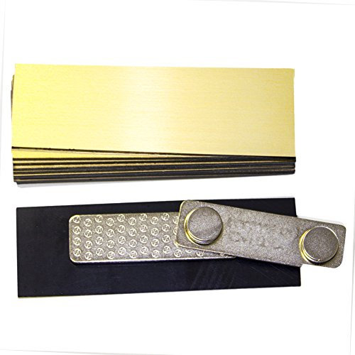 Namensschild blanko mit magnetischer Rückseite – 10 PACK Brushed Gold