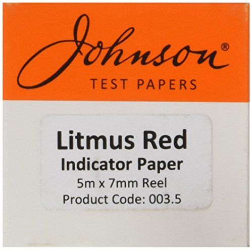 Johnson Test Papers 003.5 Litmus Red Paper, Roll Dispenser, 5 m x 7 mm